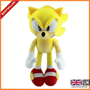 🟡Sonic the Hedgehog Super Sonic Plushie Stuffed video games Plush Toy SEGA 33cm - Picture 1 of 2