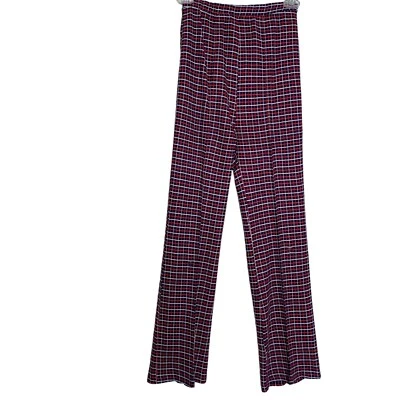 White Stag Slacks Womens Vintage 1960's Red White & Blue Plaid Knit 22" Waist - Image 1 of 4