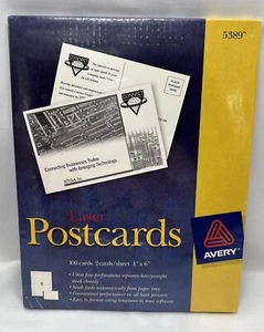 Avery 5389 LASER Postcards White 100 Cards 2 Cards Per Sheet 4" x 6" NEW/SEALED - Picture 1 of 3