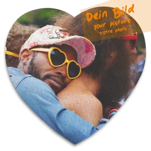 Personalisierbares Fotopuzzle, Herz mit eigenem Motiv oder Bild, 75 Teile - Bild 1 von 4