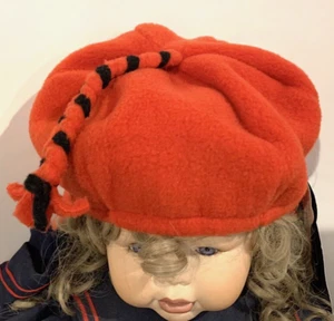 Avalanche Mädchen rot Fleece Baskenmütze Zeitungsjungenmütze Gr. Small geflochtene Quaste Vintage neu - Bild 1 von 9