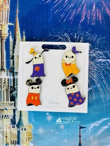 2021 Disney Parks Halloween Mickey Minnie Donald Goofy Ghost OE Pin Set NEW - Picture 1 of 1