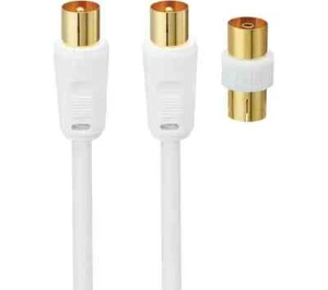 LOGIK L2AERA15 Male Aerial Cable - 2 m Aerial Lead with Adaptor - Picture 1 of 1