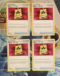 4x Battle VIP Pass 225/264 x4 - Fusion Strike - Pokemon TCG - Playset - NM - Picture 1 of 1
