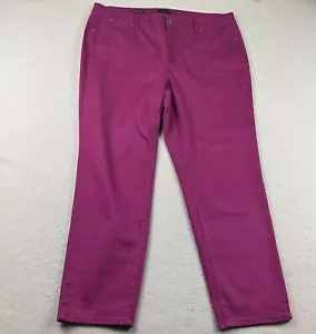 Talbots Jeans Womens 18W Purple Flat Front Slim Ankle Jean - Picture 1 of 9
