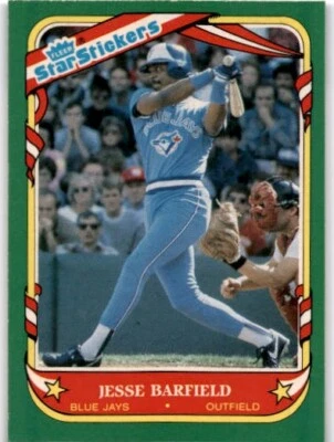 JESSE BARFIELD 1987 Fleer Star Stickers #4 Toronto Blue Jays - Image 1 of 2