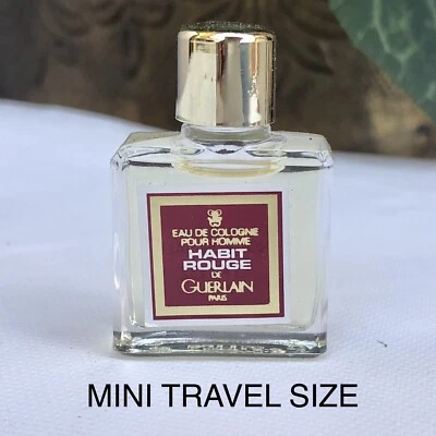 💝MINIATURA Vintage HABIT ROUGE Guerlain EDC 4 ml MINI Viaje Colonia Recargable Foto 1 de 4