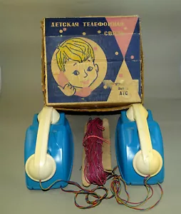 Raro Antiguo Teléfono Teléfono Ruso Niños Juguete Set Juego en Caja, Hecho en URSS - Imagen 1 de 12