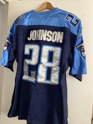 Tennessee Titans 1999-2008 Chris Johnson Jersey Reebok 10th Anniversary Patch Cover