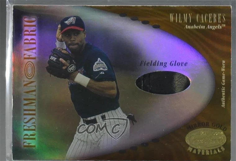2001 Leaf Certified Materials Mirror Gold /25 Wilmy Caceres #154 Rookie RC - Image 1 of 2