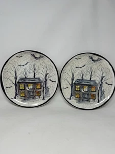 Potters Studio 2er Set Halloween Speiseteller Spukhaus Geisterfledermäuse 2025 - Bild 1 von 16