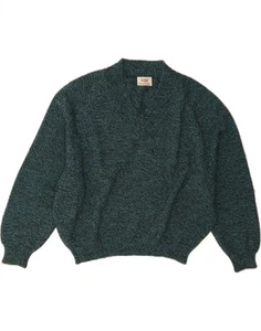 Suéter Jersey SISLEY Mujer Elegancia Relajada Cuello en V Reino Unido 10 Pequeño Verde BY04 - Imagen 1 de 4