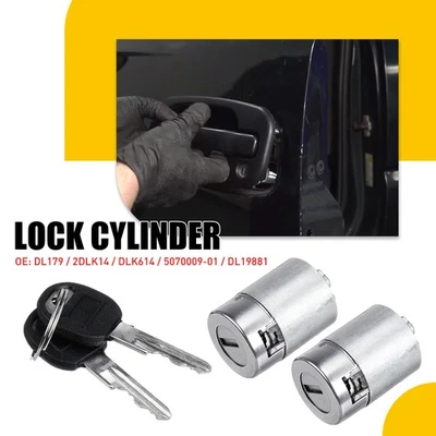 Juego de pares de cilindros de cerradura de puerta con llaves para GMC C1500 Chevy K1500 Tahoe Yukon Foto 1 de 4