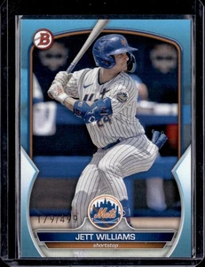 2023 Bowman Draft Jett Williams Chrome Sky Blue Refractor 179/499 - Picture 1 of 2