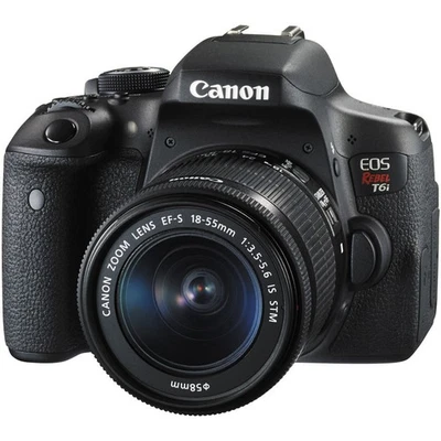 Canon EOS Rebel T6i Digital SLR Camera with 18-55 IS STM Lens Kit - Image 1 of 2