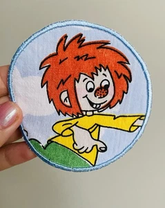 Pumuckl Patch 7,5cm 80er Kreis flicken Aufnäher Vintage Wolke Gelb Bügelbild - Bild 1 von 3
