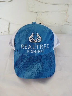 全新带标签 Realtree 钓鱼蓝色性能帽子,网眼后扣 — 第 1/4 张图片