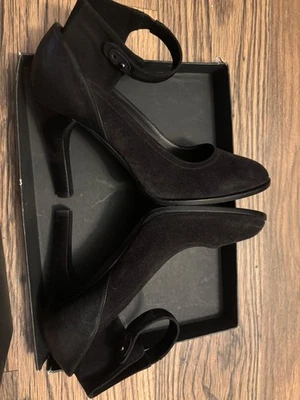 Novo Salto Bomba Feminino RAG & BONE Preto Asfalto Albion Couro Camurça Tamanho 39.5 - Imagem 1 de 4