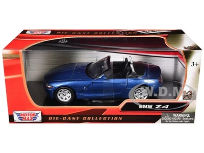 BMW Z4 CONVERTIBLE BLUE METALLIC 1/24 DIECAST MODEL CAR BY MOTORMAX 73269 - Image 1 of 4