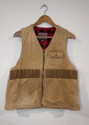 Vintage Cumberland Hunting Vest Size M Masland Made Duck Canvas Conmar Zipper - Image 1 of 4