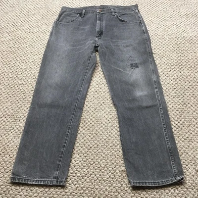 Vintage Faded Black Jeans Rustler Mens 36x30 Straight Leg Denim Relaxed Fit - Image 1 of 4