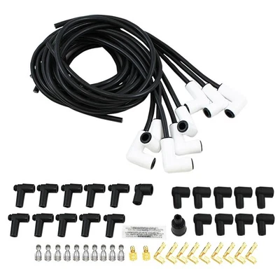 Cables de bujía de arranque de cerámica de alta temperatura de 90 grados núcleo espiral 8,0 mm V8 con telares Chevy Foto 1 de 4