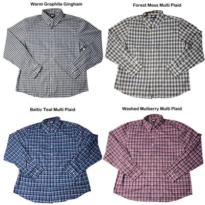 Lands' End Men's Performance Stretch Woven Long Sleeve Shirt - Image 1 of 3