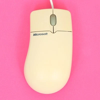 Vintage Microsoft IntelliMouse 1.2A PS/2 Computer Mouse w/ Roller Ball (Beige) - Image 1 of 3