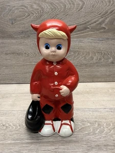 Disfraz de Diablo Halloween Niño Cerámica Pintado a Mano De Colección Truco o Tratador 10" - Imagen 1 de 7