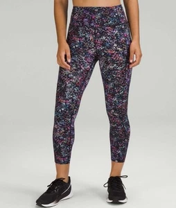 Lululemon Fast Free Tight II 20" Leggings Nulux Womens Sz 4 Floral Multi - Picture 1 of 9