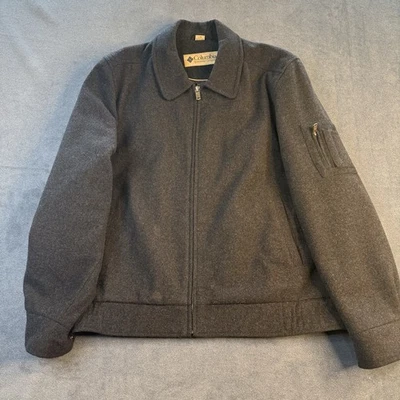 VTG Columbia Sportswear Coat Men’s Large Black Wool Blend Zip Chore Jacket - Image 1 of 4