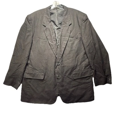 Blazer vintage Carlo Briani para hombre 44R chaqueta forrada negra abrigo deportivo mezcla de lino Foto 1 de 4
