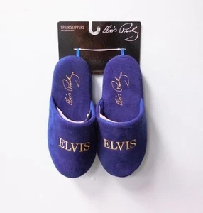 Zapatilla sin cordones de gamuza azul Elvis Presley talla única para la mayoría - con licencia nueva - Imagen 1 de 2