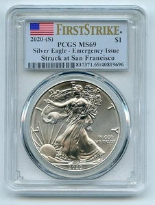 2020-(S) Lot of (10) Silver Eagles  PCGS MS69 - First Strike - Emergency Issue - Picture 1 of 11