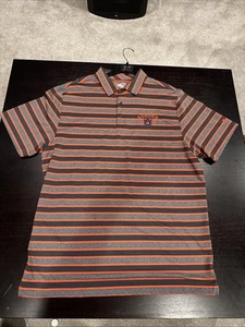 Under Armour Auburn Tigers Shirt Mens XL Gray Short Sleeve Striped Polo Golf - Picture 1 of 9