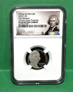 2022S 5 Cents First Releases Pf69 Ultra Cameo 10-Coin Silver proof set - Picture 1 of 2