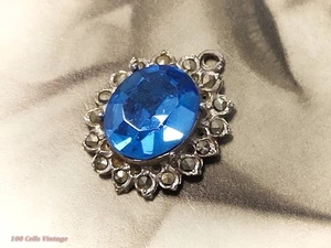 Diamante zafiro imitación azul-2cm-dije colgante vintage-202 - Imagen 1 de 3