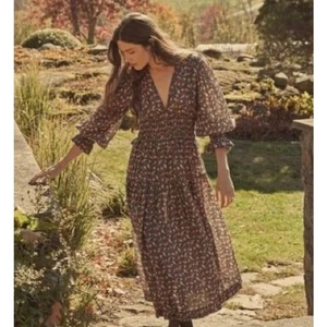 Doen Cecily Dress (Size XXS) in Teal Canterbury Paisley Print - Picture 1 of 13