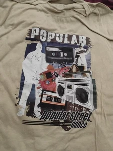 Street Dancing Boom Box 💥 Large Graphic Cream Tee Shirt 👕 - Picture 1 of 7