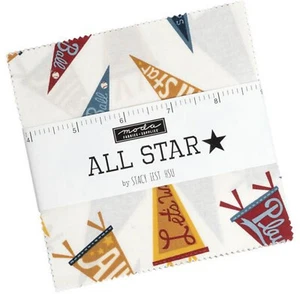 All Star Moda Charm Pack 42 100% Cotton 5" Precut Quilt Squares - Picture 1 of 2