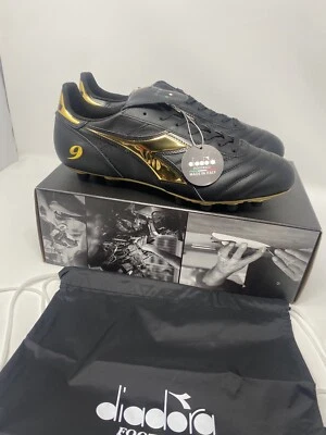 Diadora Brasil 9 Ita LT+ MDPU Black gold - Mens Size 11.5 US. Made In Italy New - Image 1 of 4