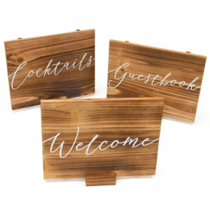 3er Set Holz Hochzeitsschilder Set - Bild 1 von 4
