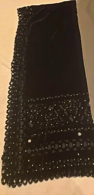 Pakistani/Indian Women's Black Shawl with Stones  - Image 1 of 4