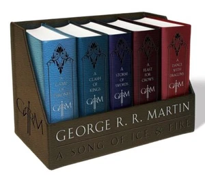 George RR Martin Game Of Thrones Das Lied von Eis und Feuer Buchset Leder 5 Bücher - Bild 1 von 6