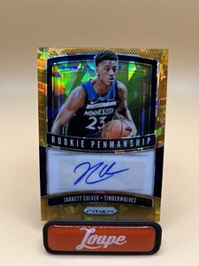 Jarrett Culver 2019-20 Panini Prizm Rookie Penmanship Orange Cracked Ice Auto
