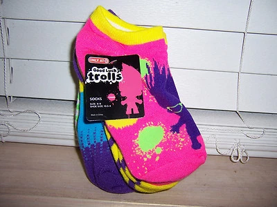 Good Luck Trolls 5 Pair Socks Size 6-8 Shoe Size 10.5-4 NWT - Image 1 of 4