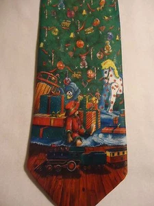 Corbata Ralph Marlin Rojo Verde Azul Diseño Árbol de Navidad 1989 56" Regalos - Imagen 1 de 3