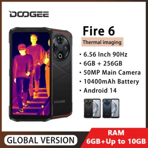 DOOGEE Fire 6 Rugged Phone 16GB+256GB 50MP AI Main Camera 10400mAh Android 14.0 - Afbeelding 1 van 16