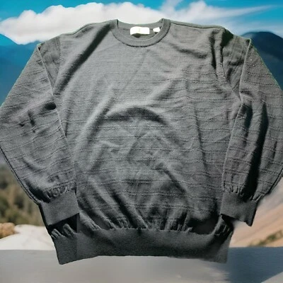 Harry Vardon Knit Sweater Mens LG Black Crew Long Sleeve Pullover Wool Preppy - Image 1 of 4