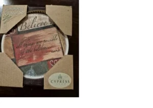 Cypress Home Stone 4 Posavasos Inspiraciones Creer Amor Fe Verdad NUEVO - Imagen 1 de 7